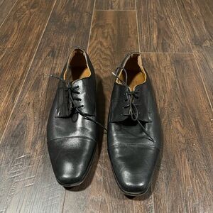 Florsheim Black Leather Cap-Toe Derby Dress Shoes
